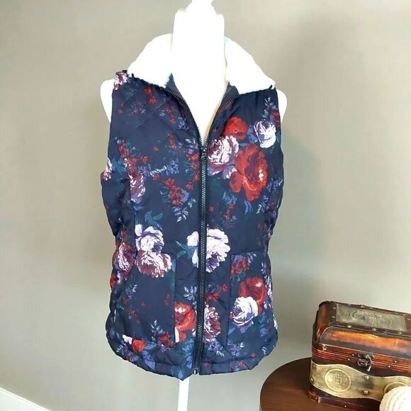 Maurices Floral Ski Vest Sz M - Picture 2 of 8